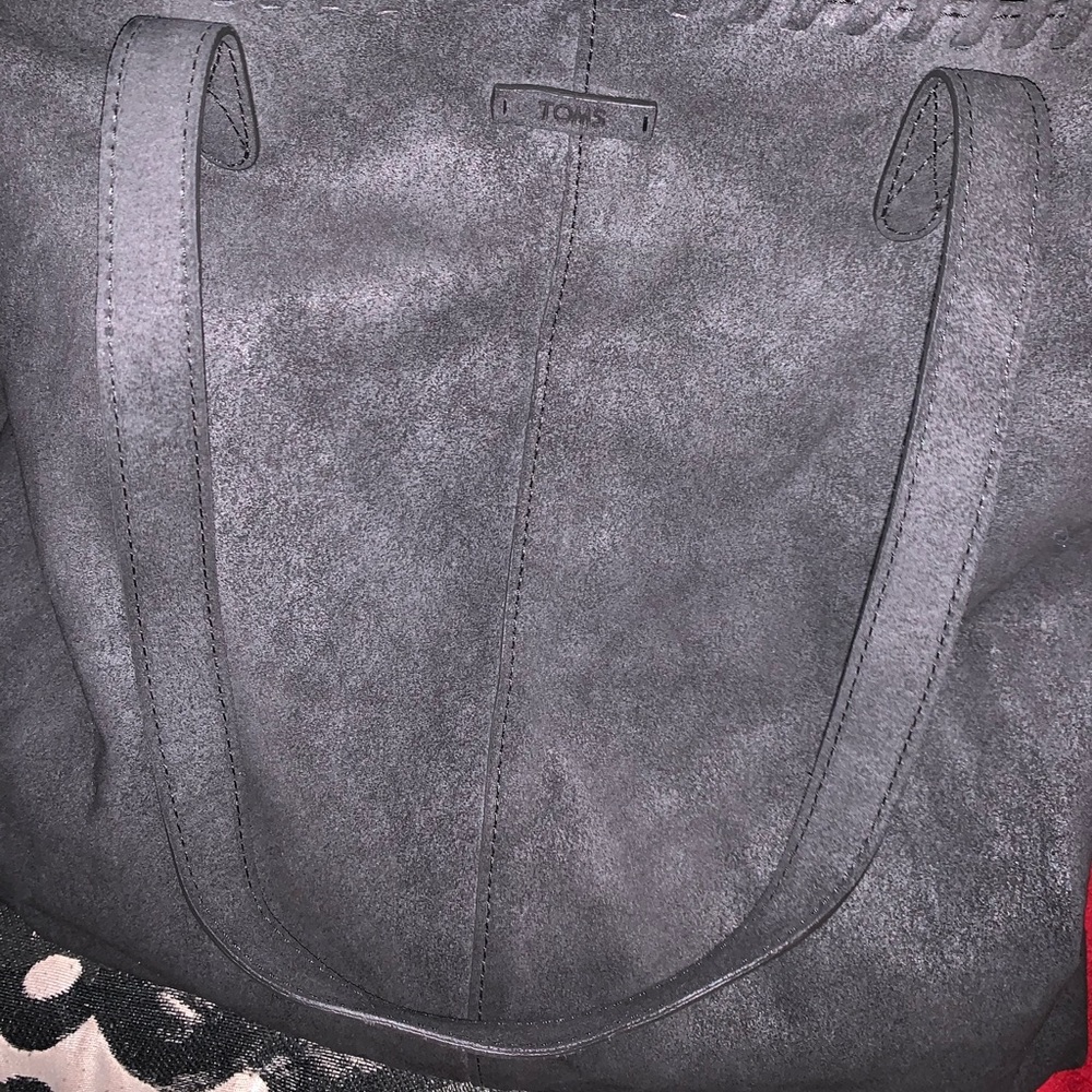 TOMS black leather tote